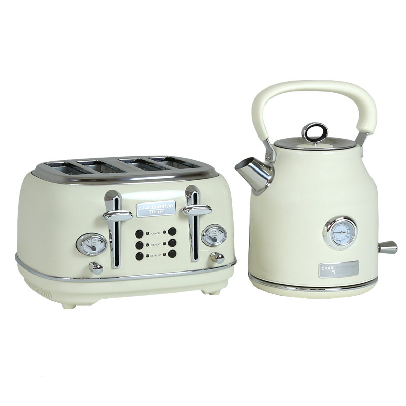 Charles Bentley Kettle & Toaster Set Cream & Chrome & Reviews Wayfair